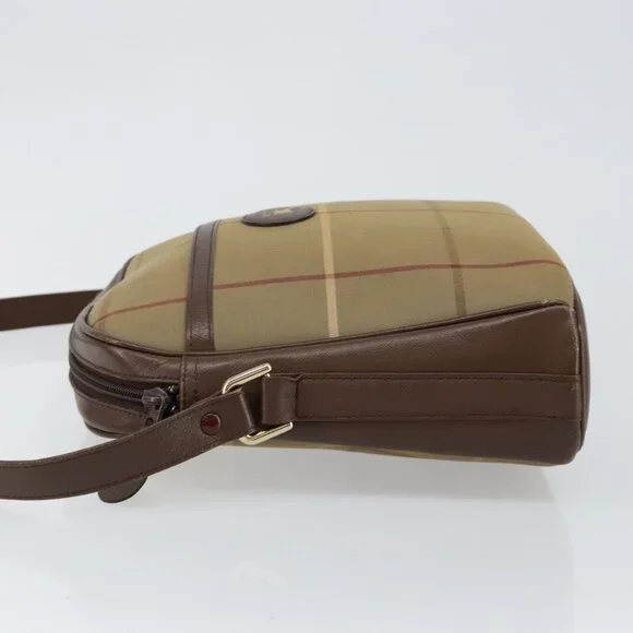 Authentic Burberrys Nova Check Shoulder Bag Canvas Beige Gold - Picture 11 of 16